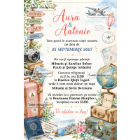 Invitatie la nunta - tema calatorii