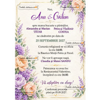 Invitatie la nunta cu flori