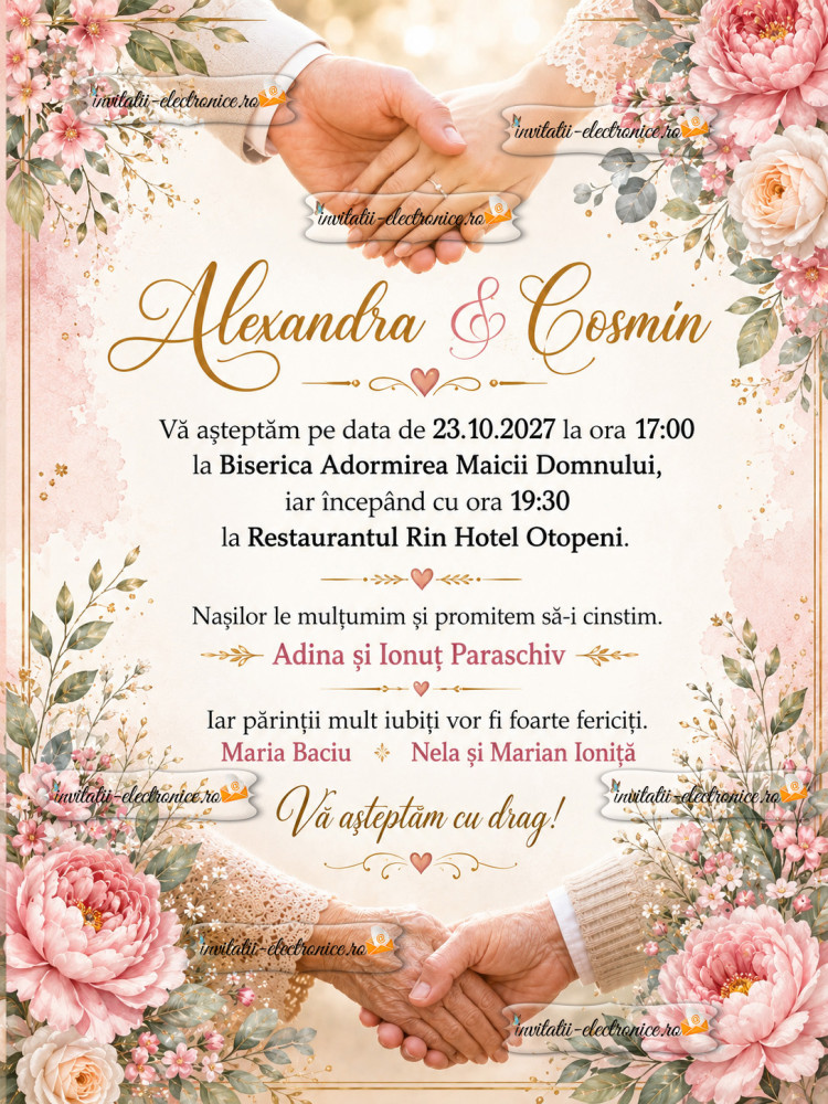 Invitatie la nunta simpla si frumoasa