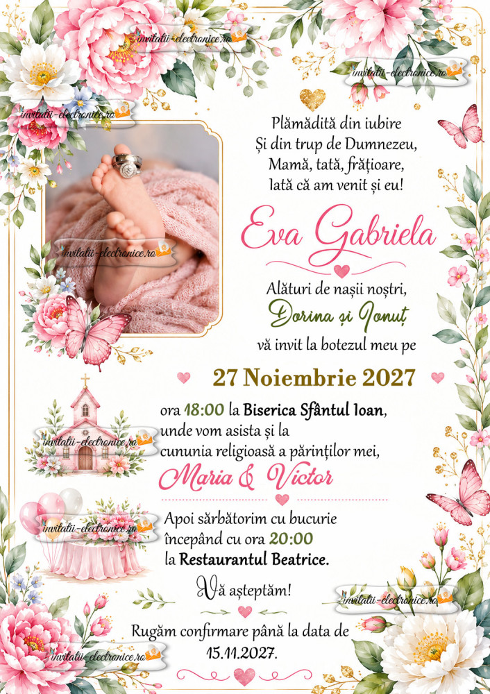 Invitatie nuntez (nunta+botez)