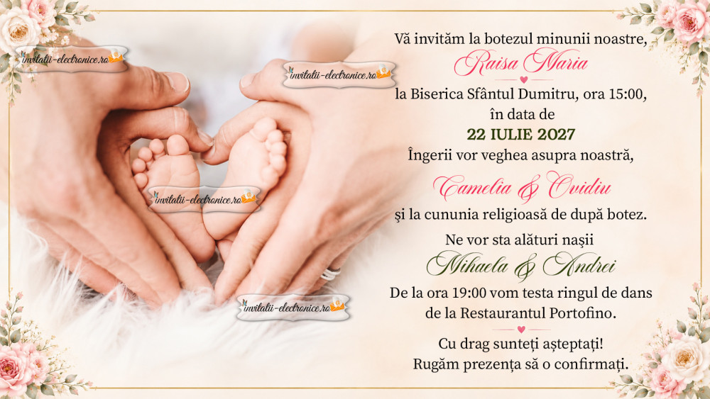 Invitatie la nunta si botez 2 in 1