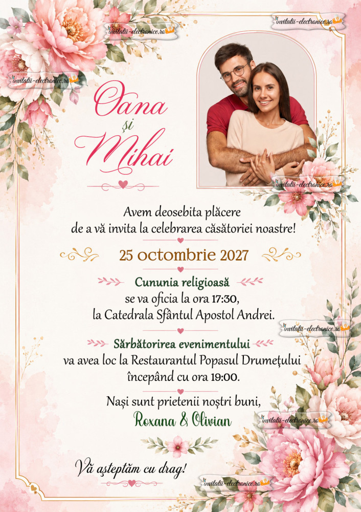 Invitatie de nunta electronice de trimis online