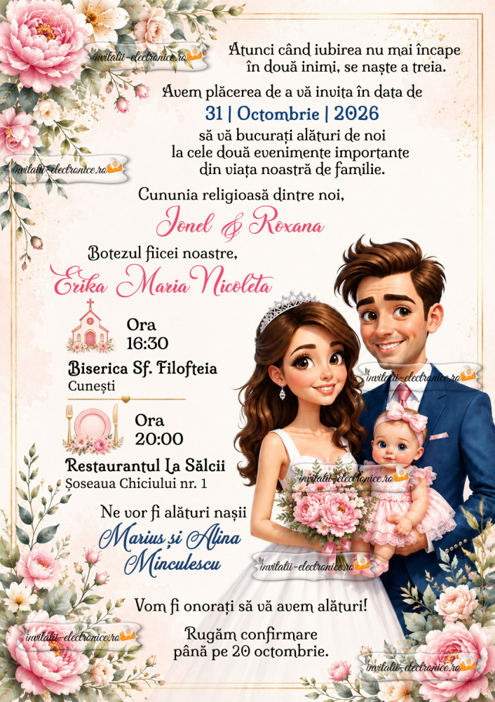 Invitatie nunta si botez