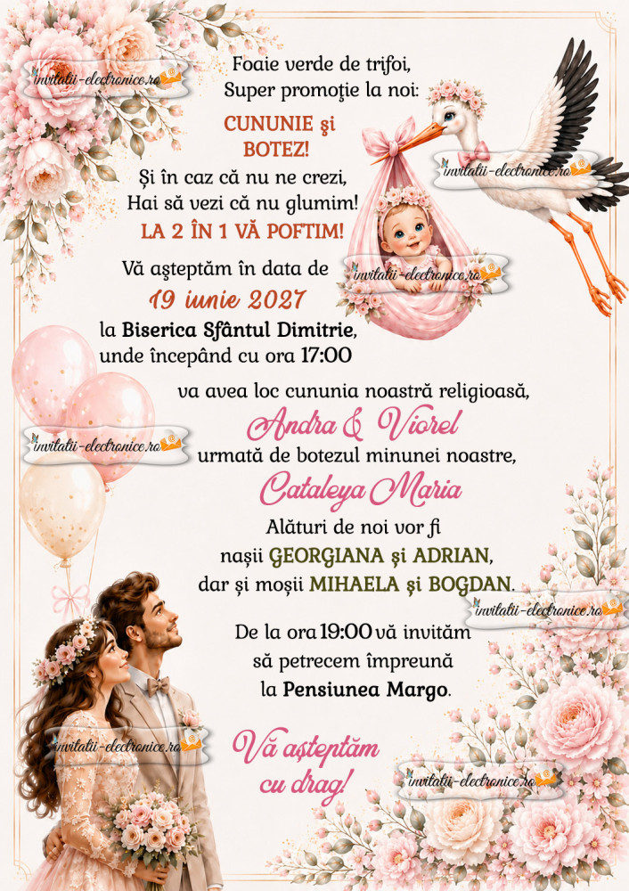 Invitatie nunta si botez