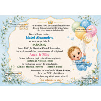 Invitatie la nunta si botez de baietel