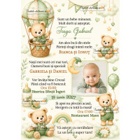 Invitatie de botez cu ursuleti