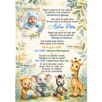 Invitatie de botez cu animale