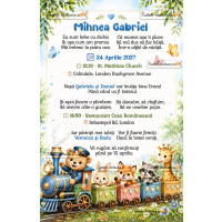 Invitatie la botez cu trenulet