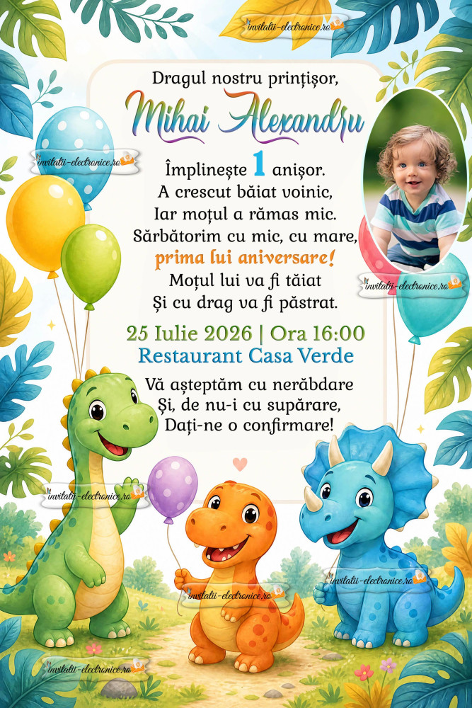 Invitatie pentru iubitorii de dinozauri