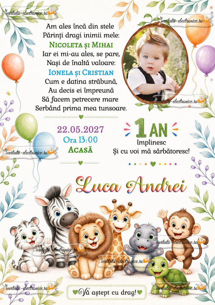 Invitatie la petrecere copii