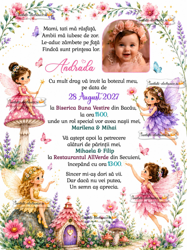 Invitatie botez zana