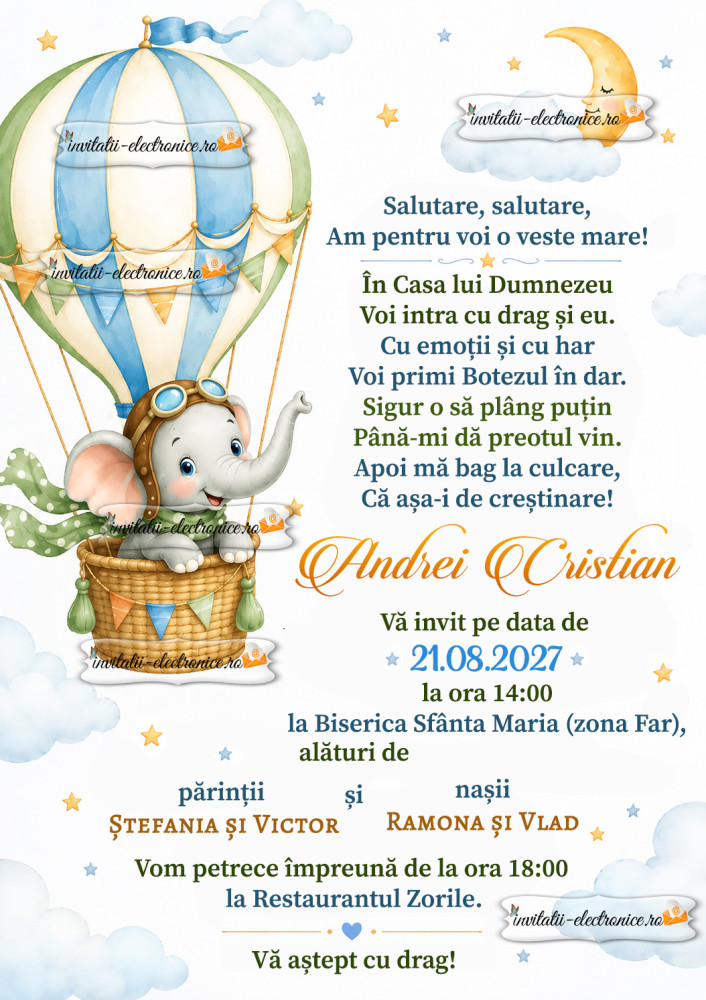 Invitatie digitala botez