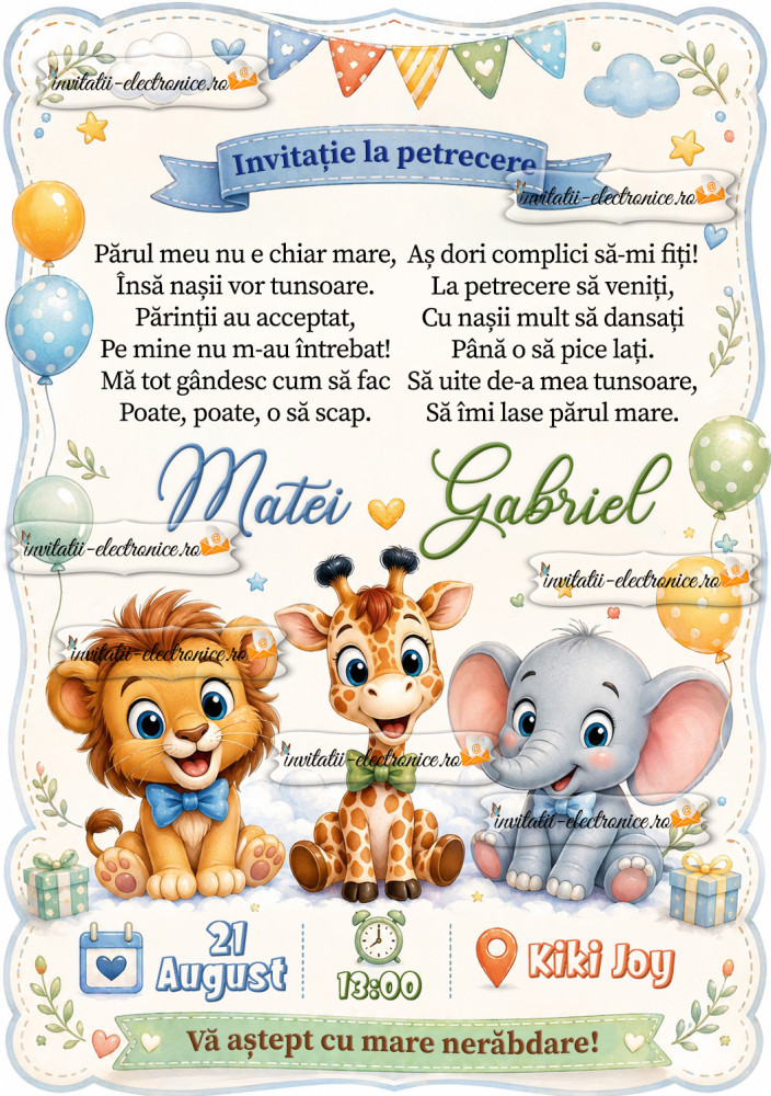 Invitatie la petrecere copii