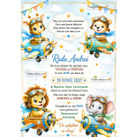 Invitatie de botez aviator