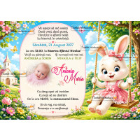 Invitatie la botez cu iepuras