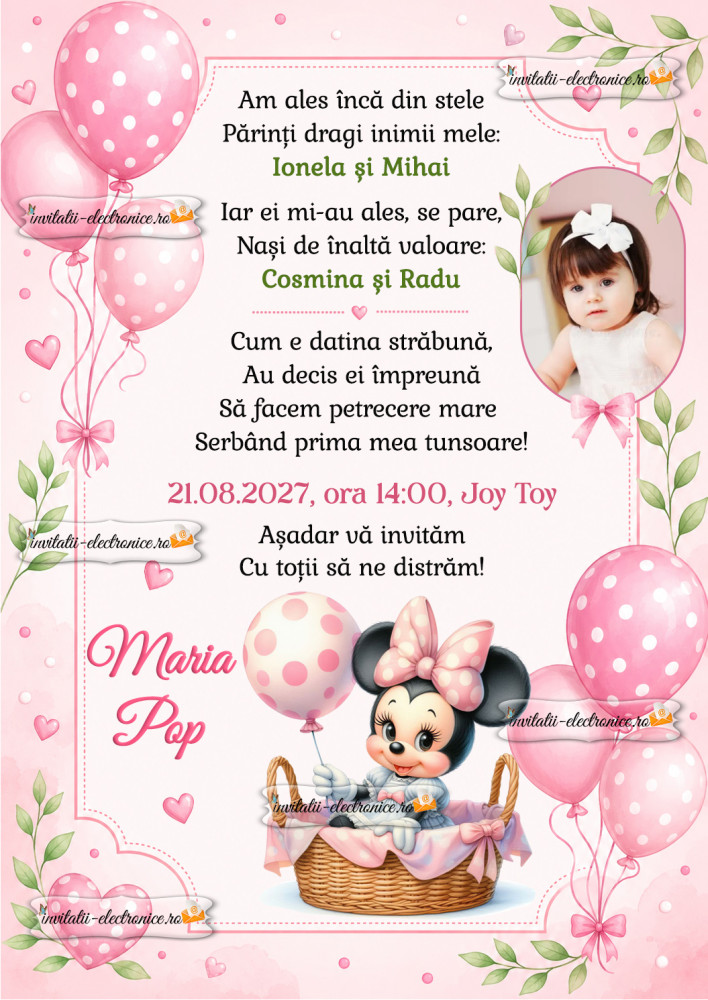 Invitatie la petrecere cu Minnie