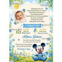 Invitatie de botez cu Mickey Mouse