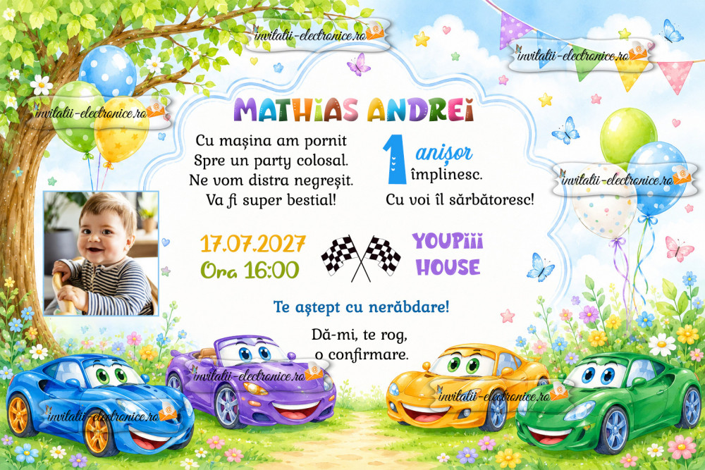 Invitatii cu masini