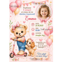 Invitatie la petrecere cu baloane