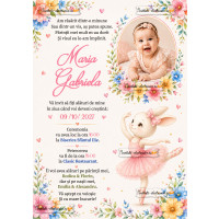 Invitatie la botez cu flori