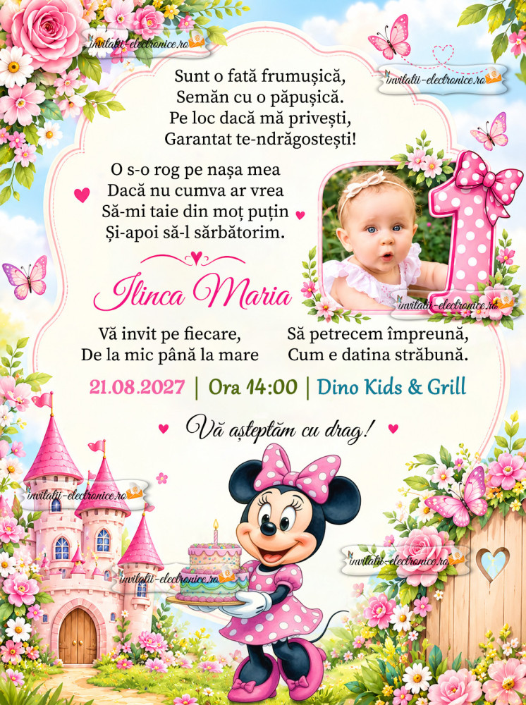 Invitatie cu Minnie Mouse