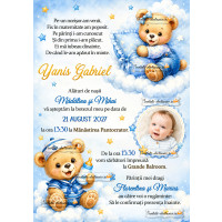 Invitatie de botez digitala cu ursuleti