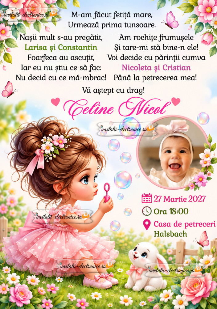 Invitatie la petrecere fetita