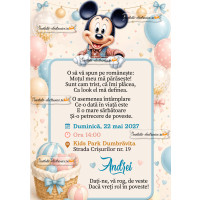 Invitatie la aniversare cu Mickey Mouse
