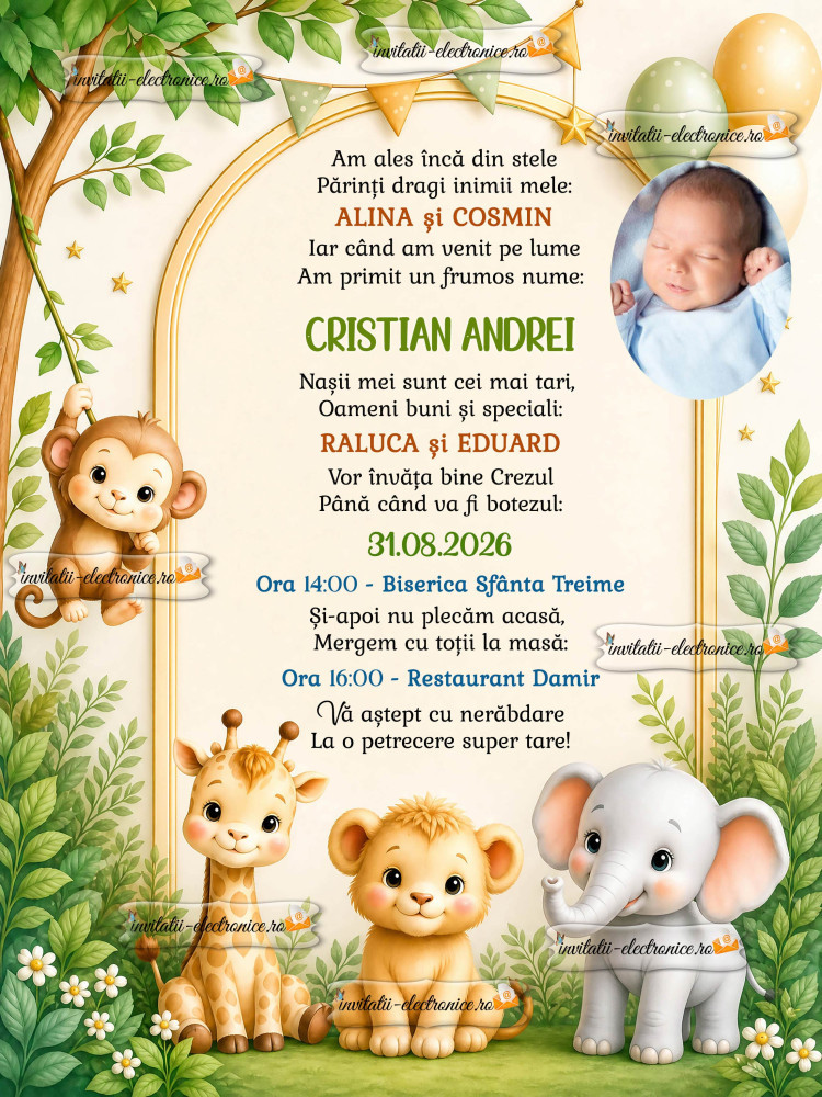 Invitatie digitala animale