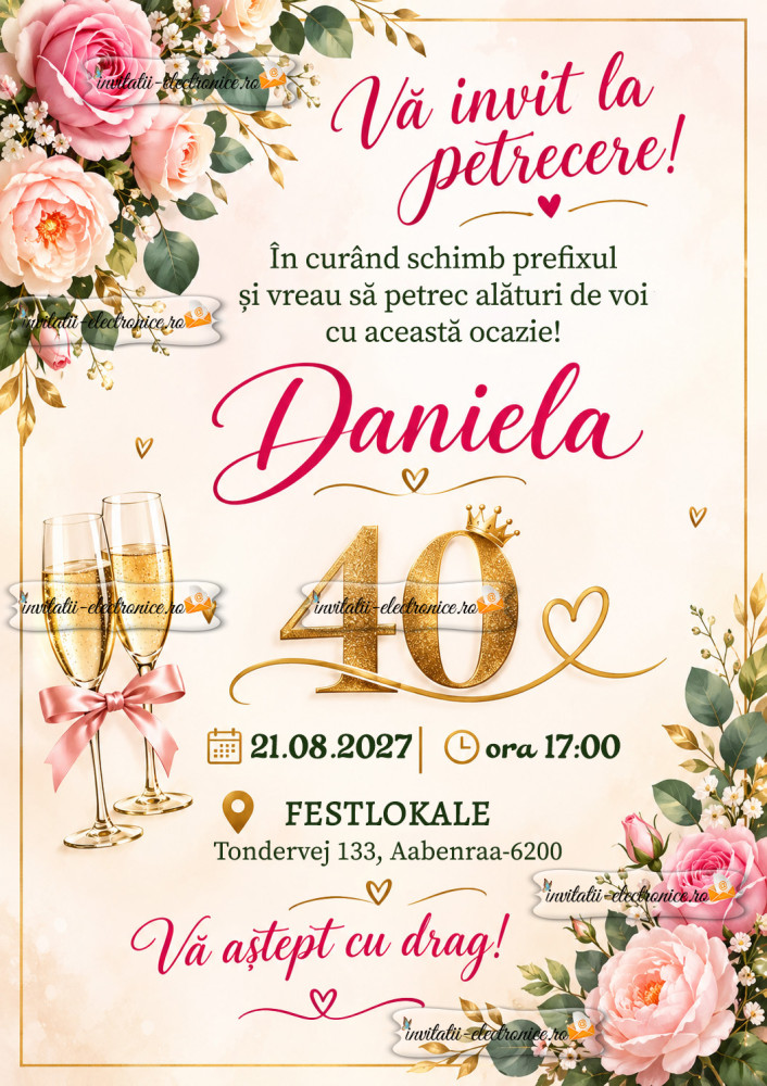 Invitatie la petrecere 40 ani