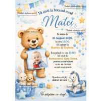 Invitatie la botez cu ursulet