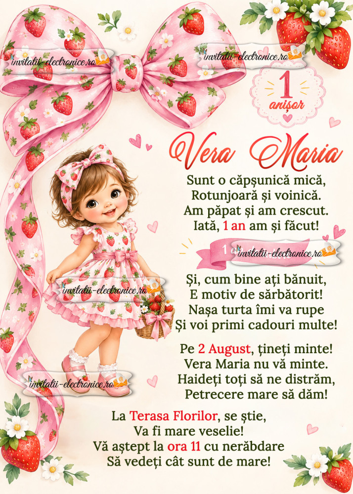 Invitatie la aniversare fetita