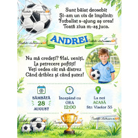 Invitație baiat pe tema fotbal