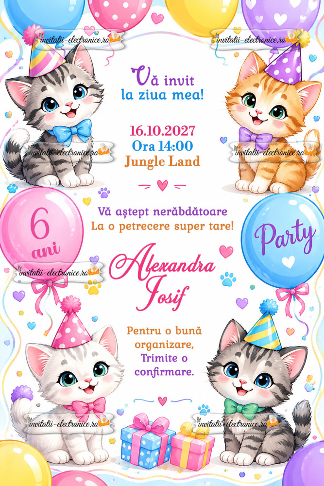 Invitatie cu pisici