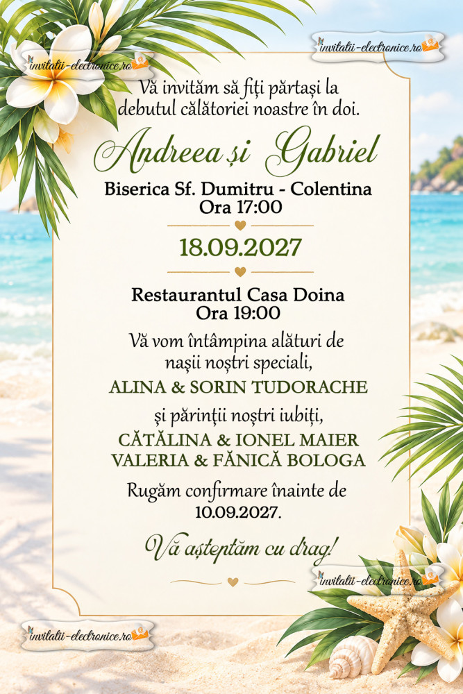 Invitatie electronica la nunta