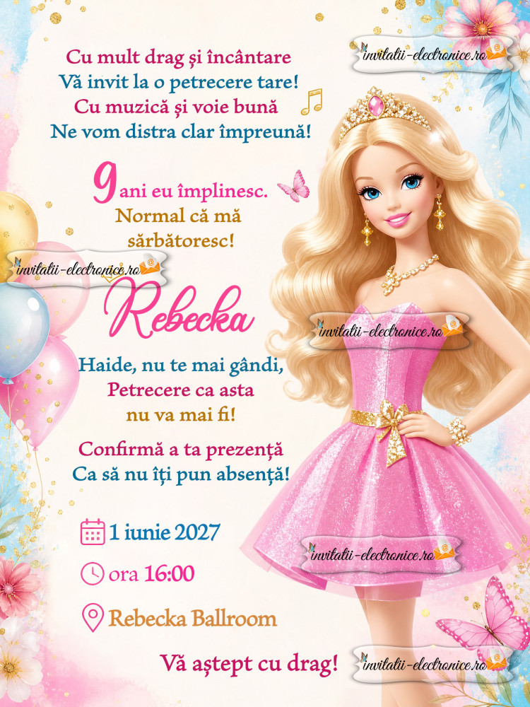 Invitatie cu Barbie