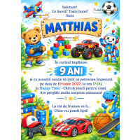 Invitatie la aniversare baiat