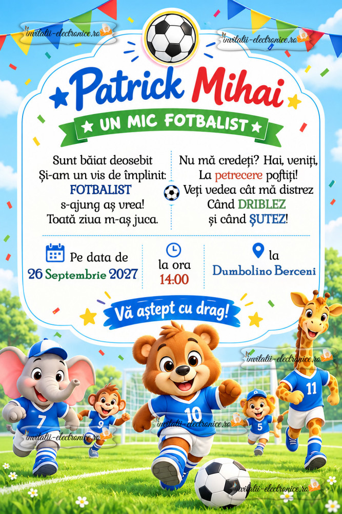 Invitatie - tema fotbal