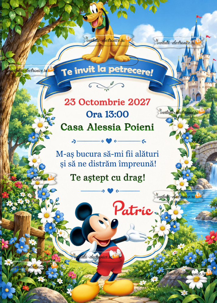 Invitatie cu Mickey Mouse