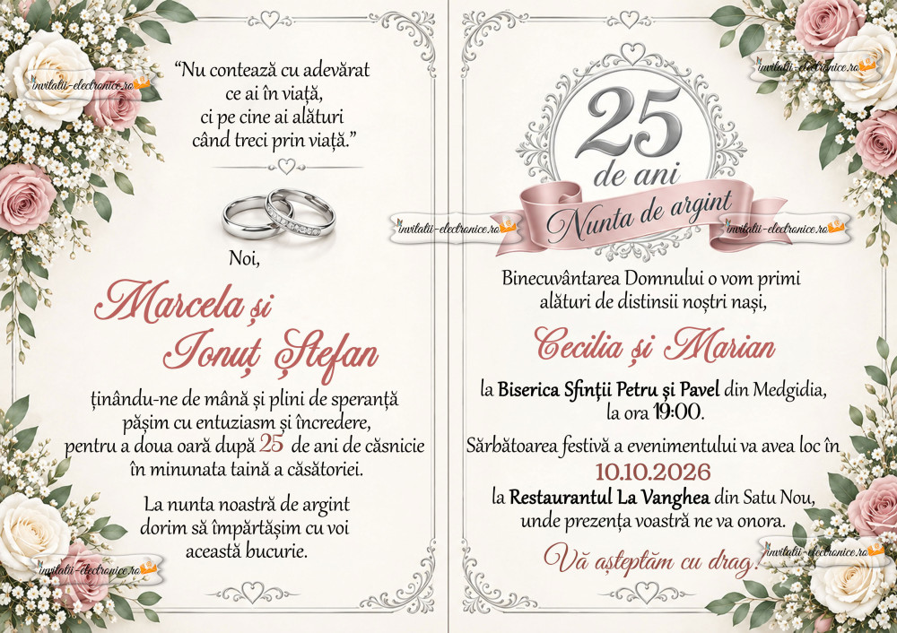 Invitatie la nunta de argint