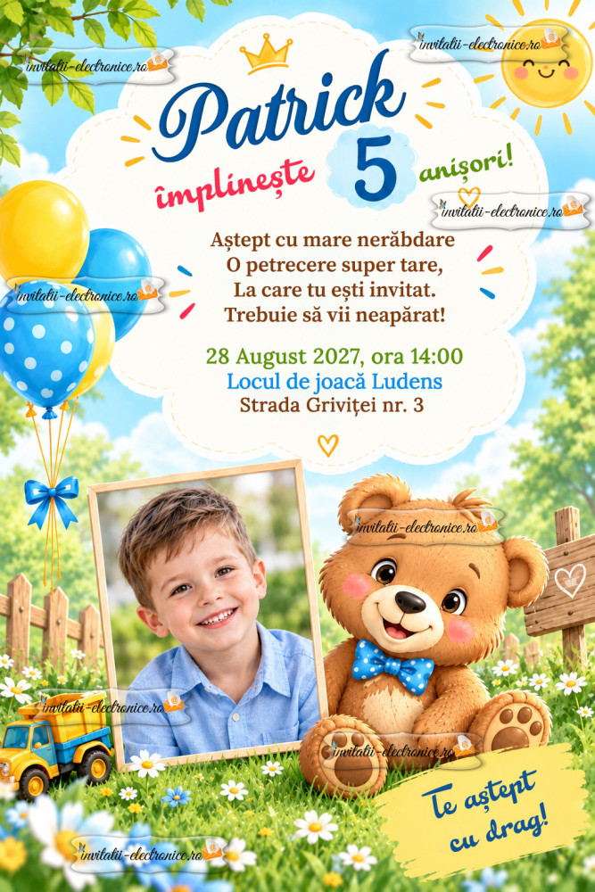 Invitatie cu ursulet