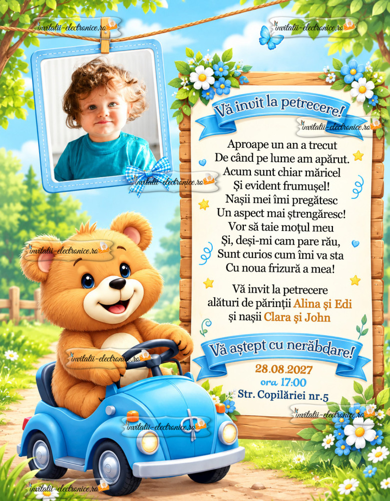 Invitatie aniversare baietel