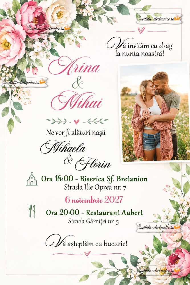 Invitatie la nunta de trimis online