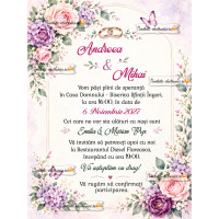 Invitatie la nunta cu flori