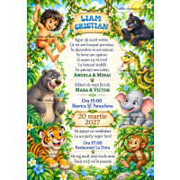 Invitatie de botez - tema Cartea Junglei