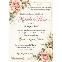 Invitatie la nunta de trimis pe e-mail, whatsApp, facebook