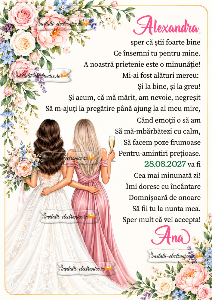 Propunere domnisoara de onoare