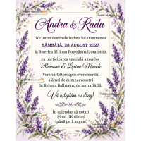 Invitatie nunta digitala cu flori