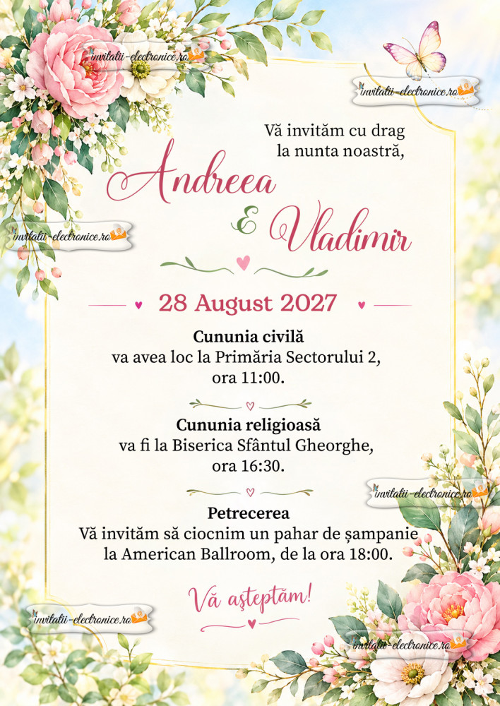 Invitatie digitala la nunta / cununie