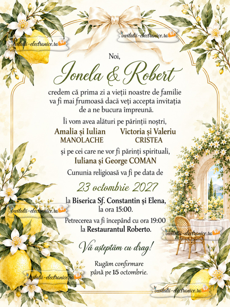 Invitatie cu lamai